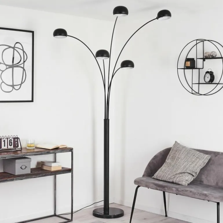 Lampadaire Nikkala Noir, 5 lumières