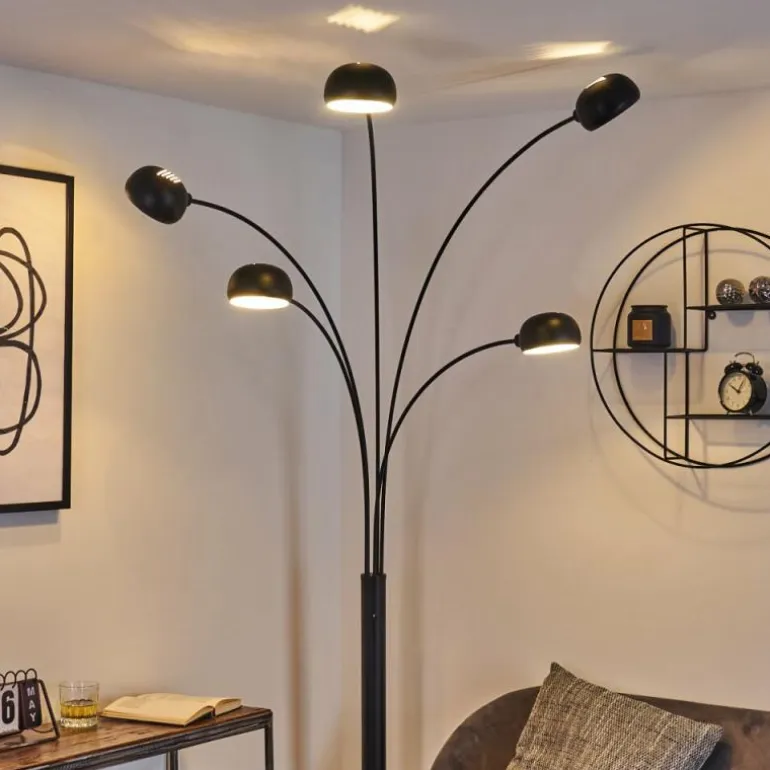 Lampadaire Nikkala Noir, 5 lumières