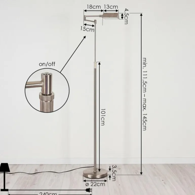 Lampadaire Norrlida LED Nickel mat, 1 lumière