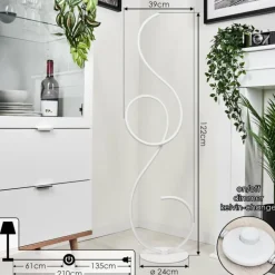Lampadaire Olok LED Blanc, 1 lumière