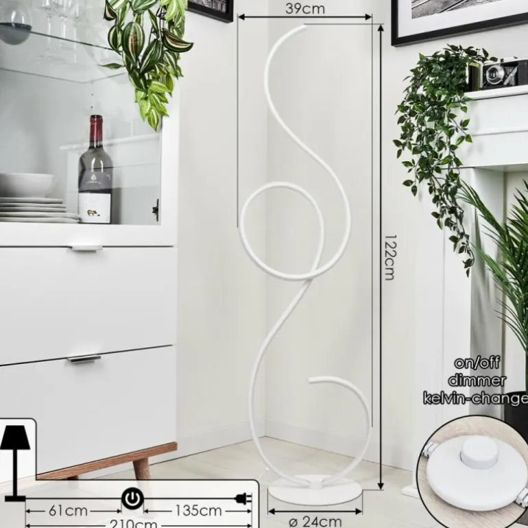 Lampadaire Olok LED Blanc, 1 lumière