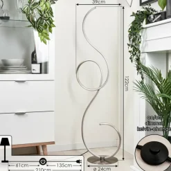 Lampadaire Olok LED Nickel mat, 1 lumière