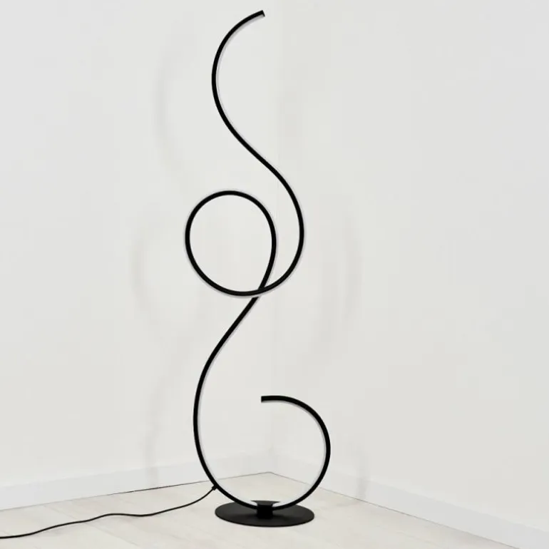 Lampadaire Olok LED Noir, 1 lumière