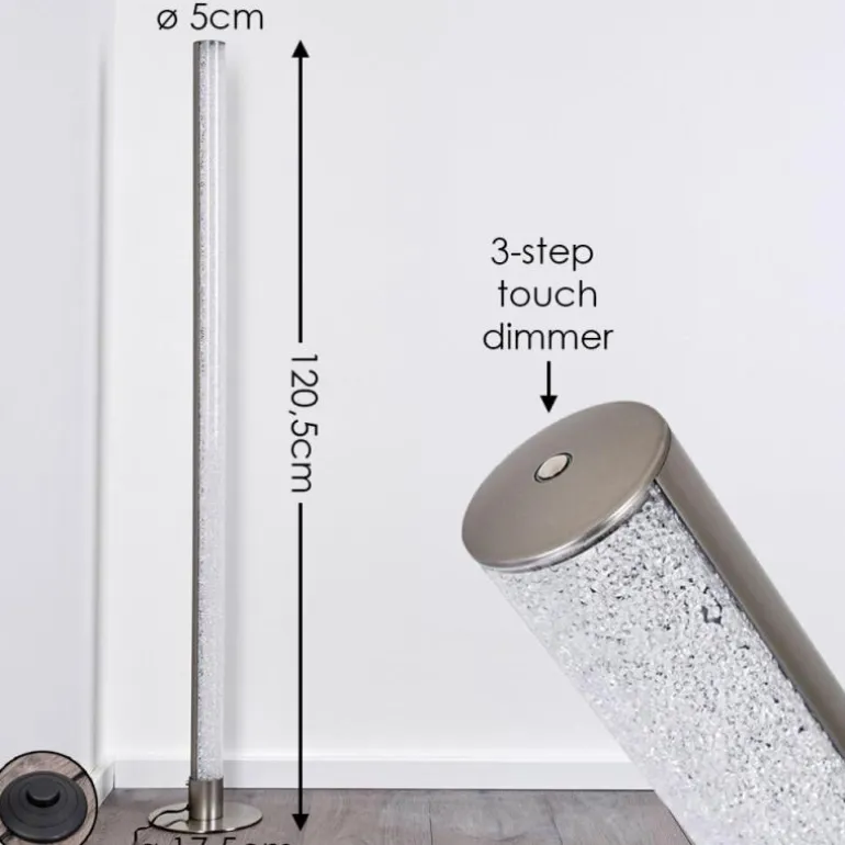 Lampadaire Pipe LED Nickel mat, 1 lumière