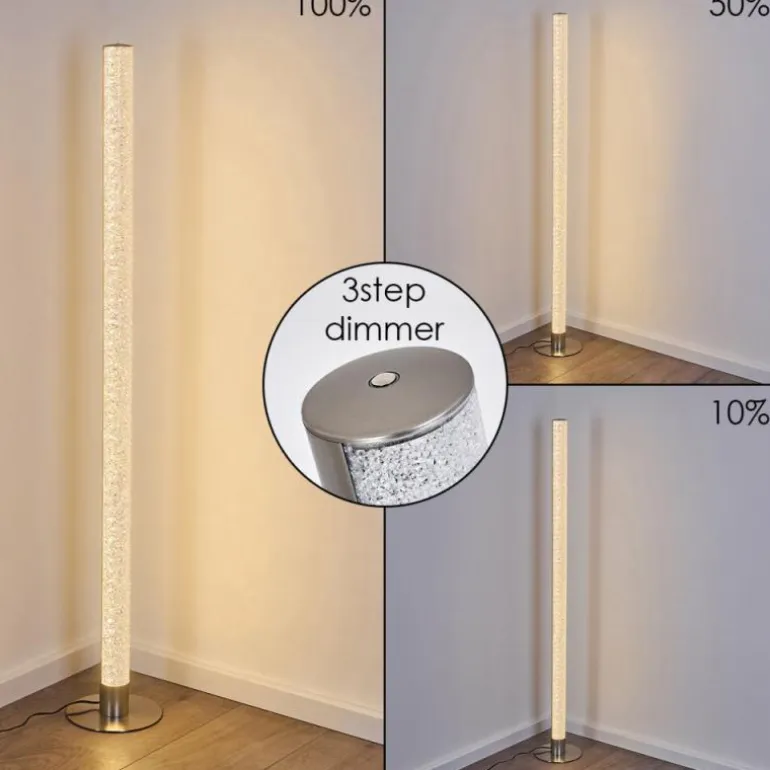 Lampadaire Pipe LED Nickel mat, 1 lumière