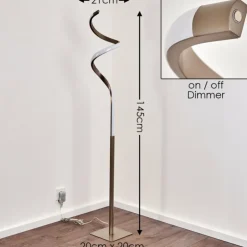 Lampadaire Pitasch LED Nickel mat, 1 lumière