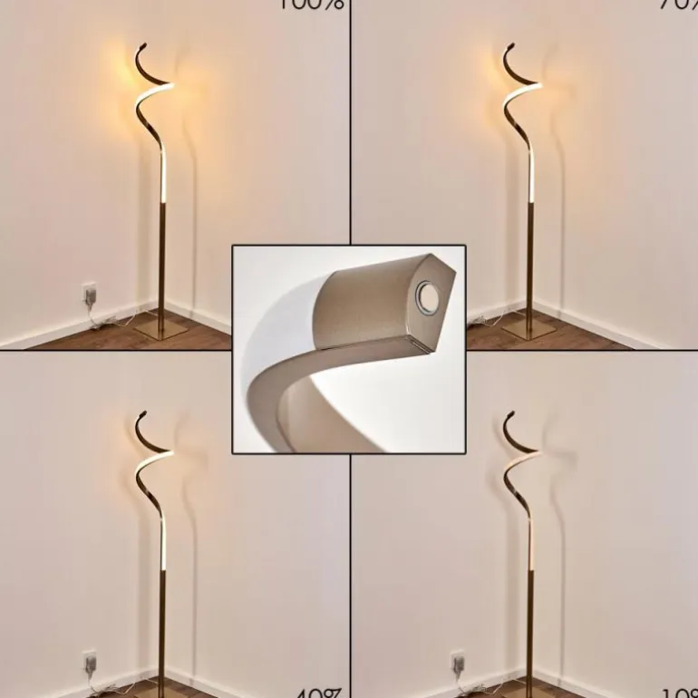 Lampadaire Pitasch LED Nickel mat, 1 lumière