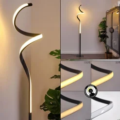Lampadaire Pitasch LED Noir, 1 lumière