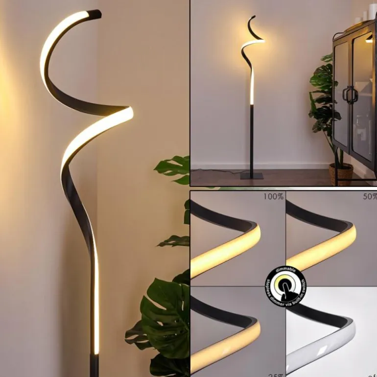 Lampadaire Pitasch LED Noir, 1 lumière