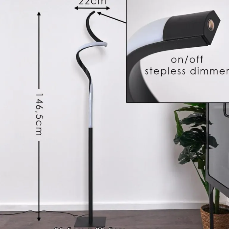 Lampadaire Pitasch LED Noir, 1 lumière