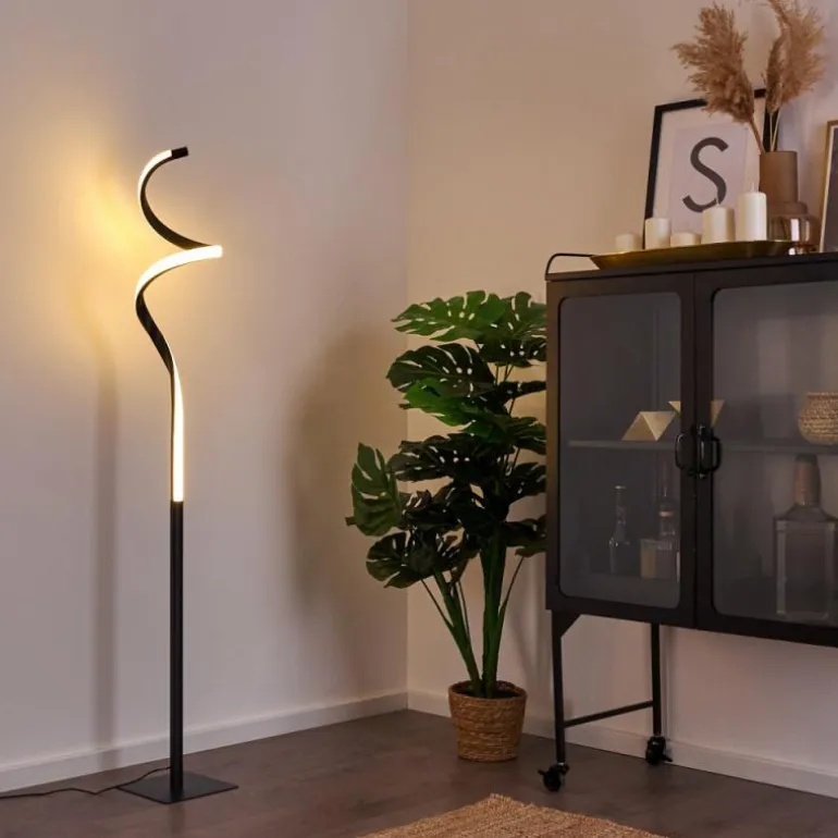 Lampadaire Pitasch LED Noir, 1 lumière