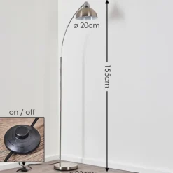 Lampadaire Poitou Nickel mat, 1 lumière