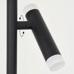 Lampadaire Pousseline LED Noir, 1 lumière