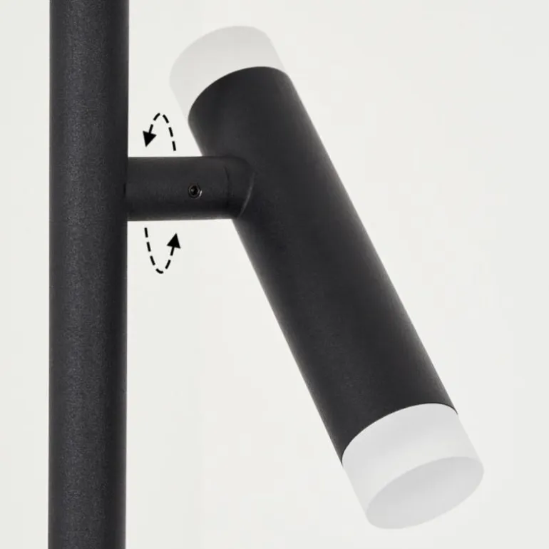 Lampadaire Pousseline LED Noir, 1 lumière