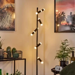 Lampadaire Pousseline LED Noir, 1 lumière