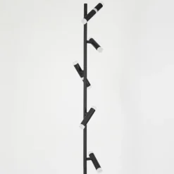 Lampadaire Pousseline LED Noir, 1 lumière