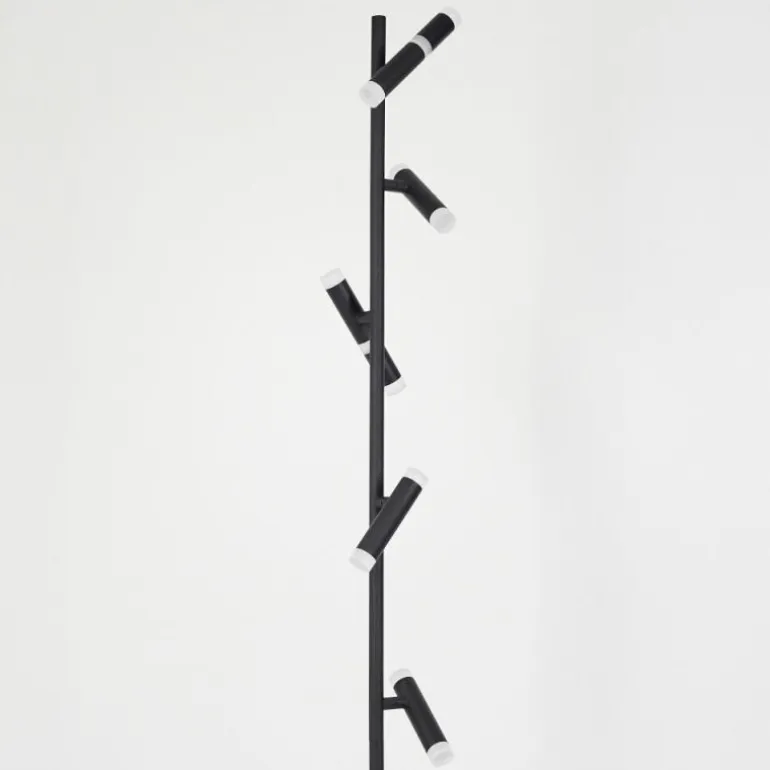 Lampadaire Pousseline LED Noir, 1 lumière