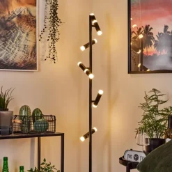 Lampadaire Pousseline LED Noir, 1 lumière