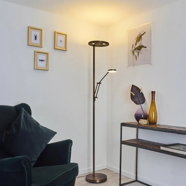 Lampadaire Rabeja LED Laiton, 2 lumières