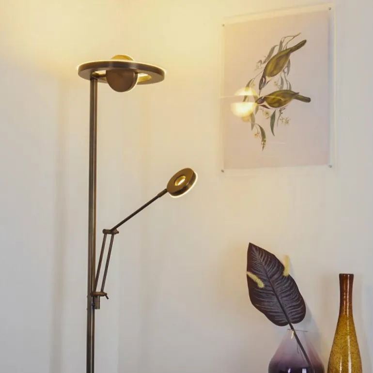 Lampadaire Rabeja LED Laiton, 2 lumières