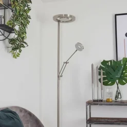 Lampadaire Rabeja LED Nickel mat, 2 lumières