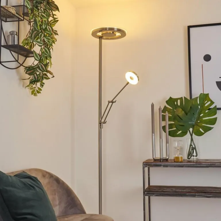 Lampadaire Rabeja LED Nickel mat, 2 lumières