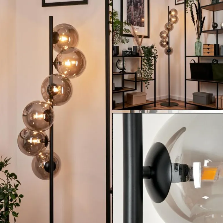 Lampadaire Remaisnil Fumé, 6 lumières