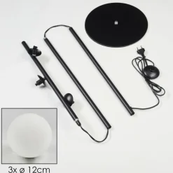 Lampadaire Remaisnil Noir, 3 lumières