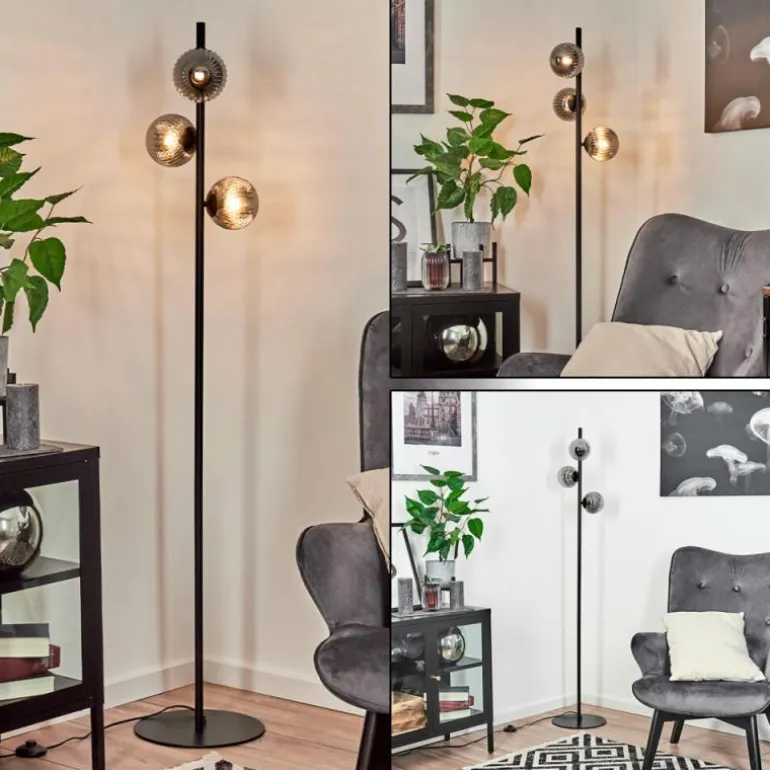 Lampadaire Remaisnil Noir, 3 lumières