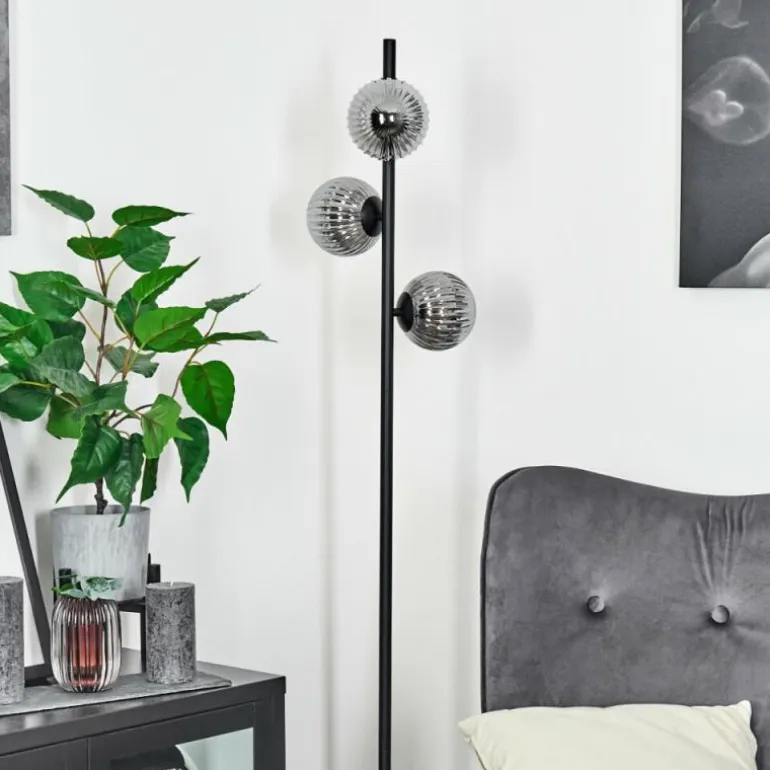 Lampadaire Remaisnil Noir, 3 lumières