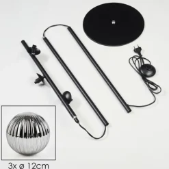 Lampadaire Remaisnil Noir, 3 lumières
