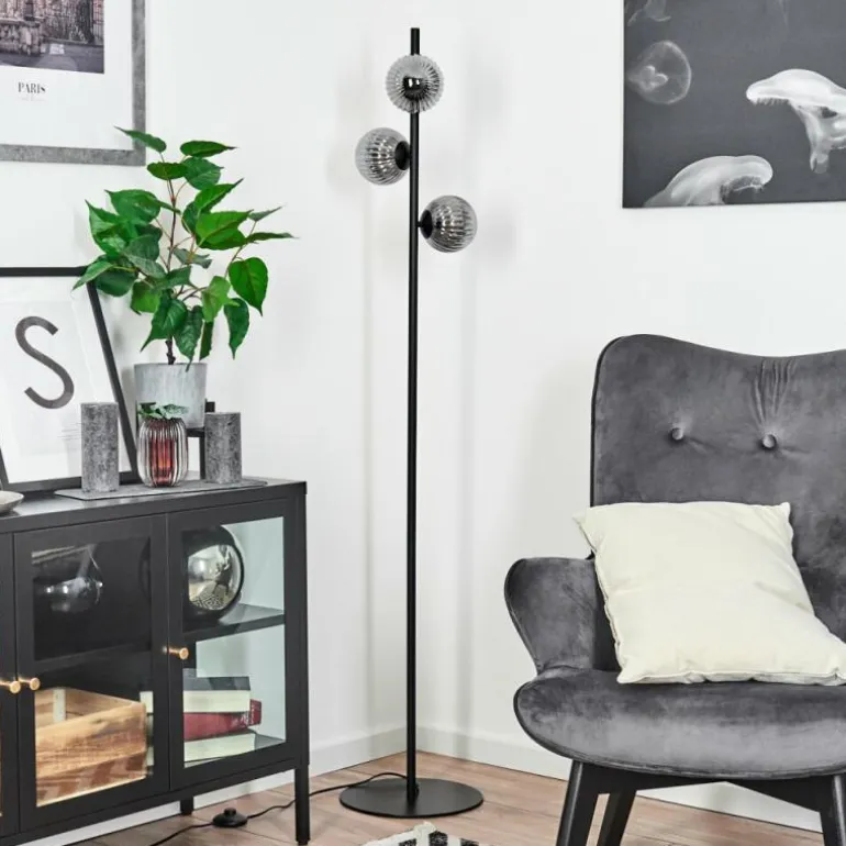 Lampadaire Remaisnil Noir, 3 lumières