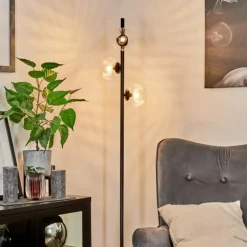 Lampadaire Remaisnil Noir, 3 lumières