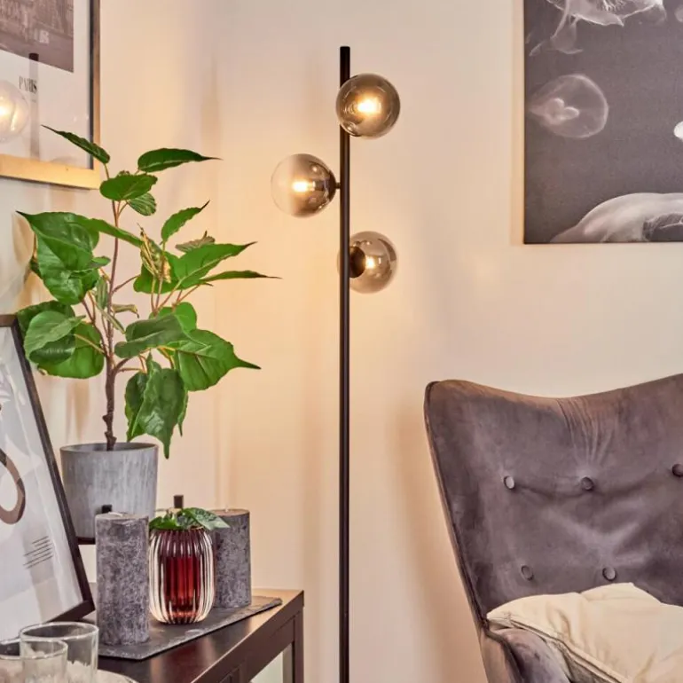 Lampadaire Remaisnil Noir, 3 lumières