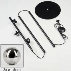 Lampadaire Remaisnil Noir, 3 lumières
