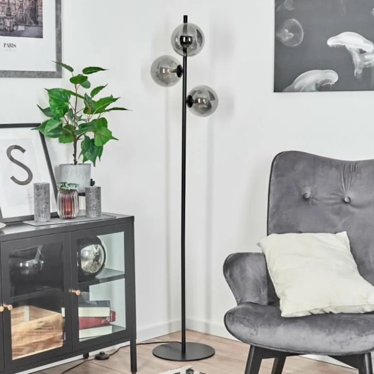 Lampadaire Remaisnil Noir, 3 lumières