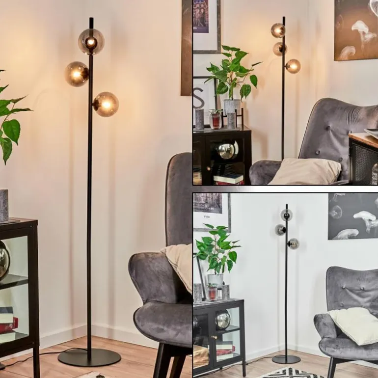 Lampadaire Remaisnil Noir, 3 lumières