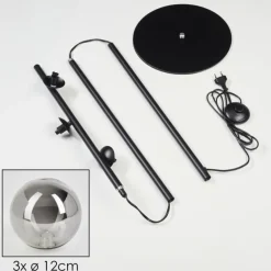 Lampadaire Remaisnil Noir, 3 lumières