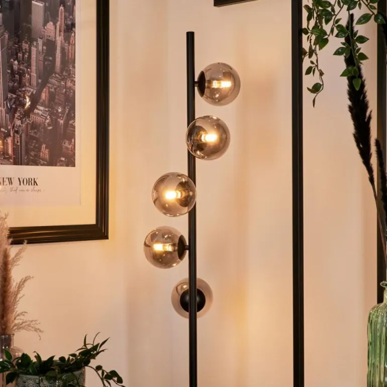 Lampadaire Remaisnil Noir, 5 lumières
