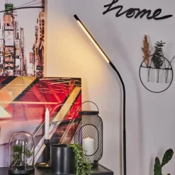 Lampadaire Reuland LED Noir, 1 lumière