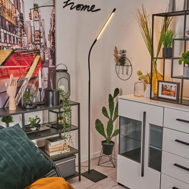 Lampadaire Reuland LED Noir, 1 lumière
