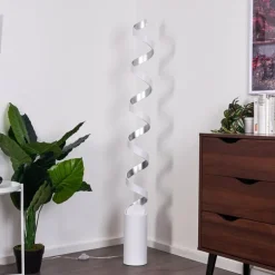 Lampadaire Rezat LED Argenté, Blanc, 1 lumière