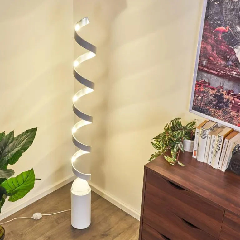 Lampadaire Rezat LED Argenté, Blanc, 1 lumière