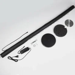 Lampadaire Rodeche LED Nickel mat, Noir, 1 lumière