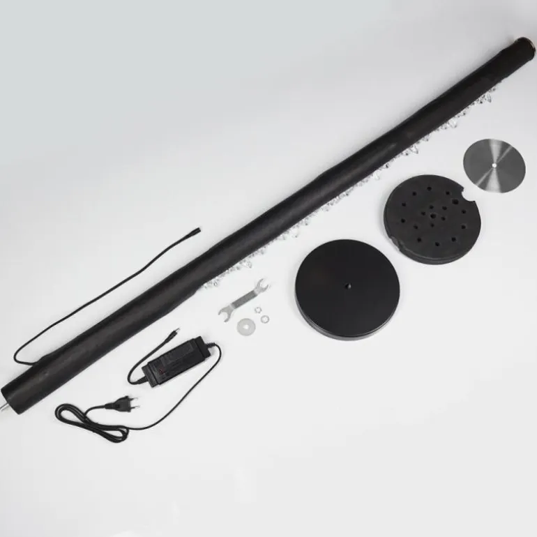 Lampadaire Rodeche LED Nickel mat, Noir, 1 lumière