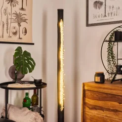 Lampadaire Rodeche LED Nickel mat, Noir, 1 lumière