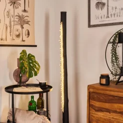 Lampadaire Rodeche LED Nickel mat, Noir, 1 lumière
