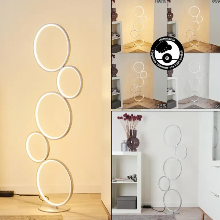 Lampadaire Rodekro LED Argenté, 1 lumière