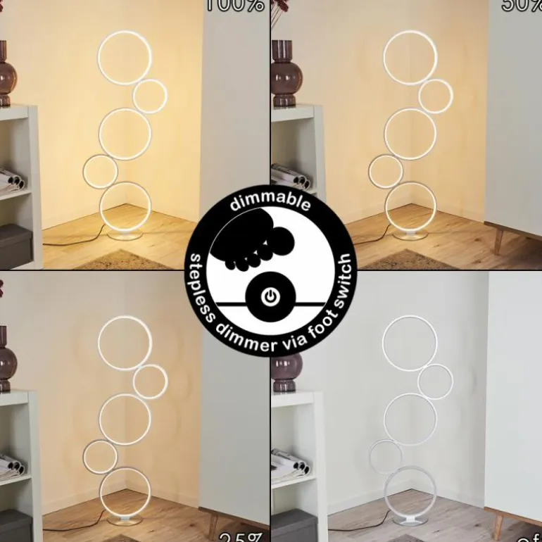 Lampadaire Rodekro LED Argenté, 1 lumière