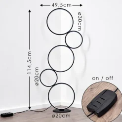 Lampadaire Rodekro LED Noir, 1 lumière